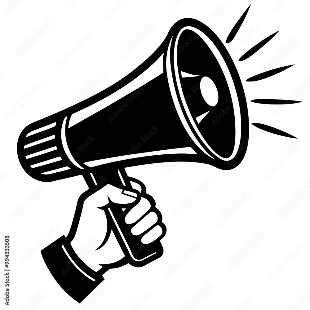 hand holding megaphone silhouette illustration hand holding megaphone silhouette illustration