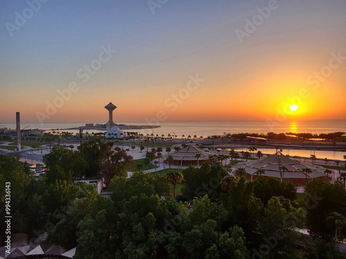 Sunrise sea front al khobar, saudi arabia
