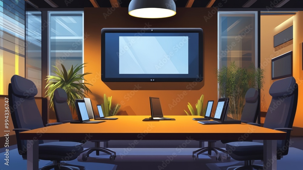 Fototapeta premium 3D web vector illustrations for teleconferencing and web video conferencing.