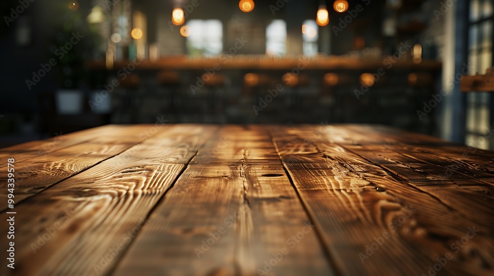 Empty wooden table with christmas theme in background, Warm Glow: A Cozy Evening at a Wooden Table Empty wooden table with christmas theme in background, Warm Glow: A Cozy Evening at a Wooden Table