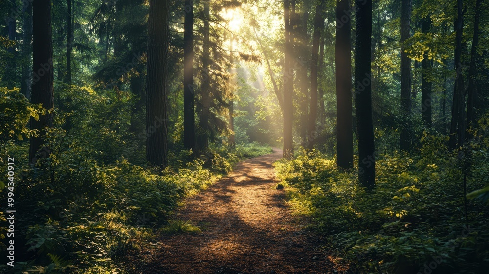 The Forest Path with Sunlight The Forest Path with Sunlight