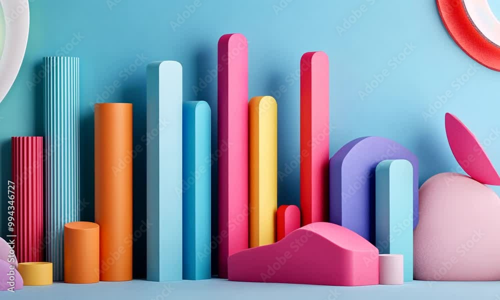 Abstract 3D Geometric Shapes on a Blue Background Abstract 3D Geometric Shapes on a Blue Background