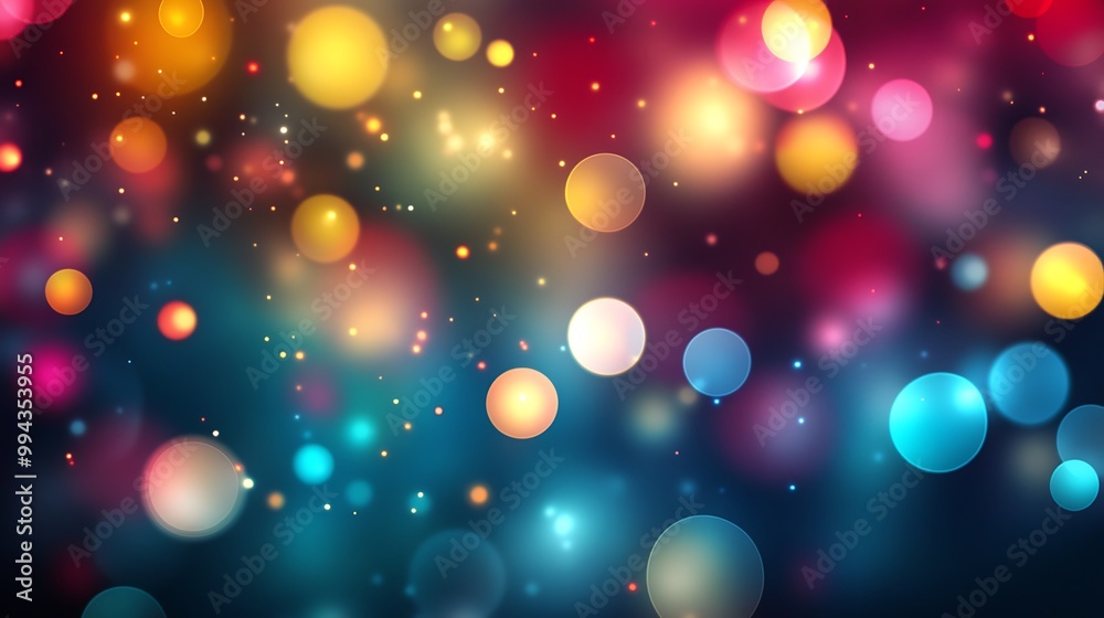 Colorful Bokeh Lights on Dark Gradient Background Colorful Bokeh Lights on Dark Gradient Background