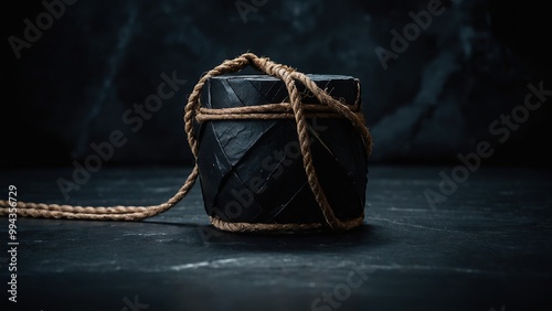 chose on black stone surface dark background