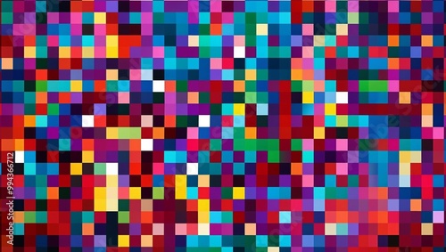 colorful mosaic of different squares and sizes