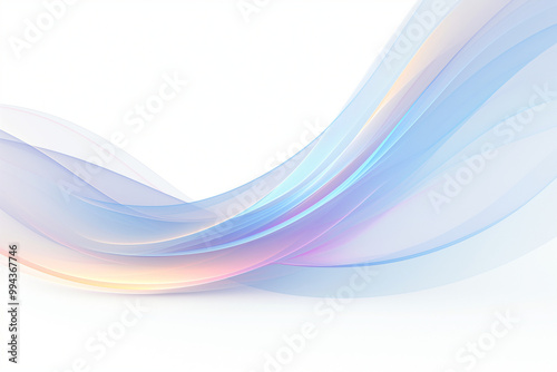 Abstract Gentle Light Colored Wave on White
