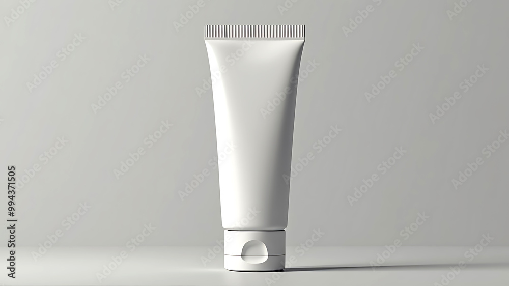 A white tube template for cosmetic packaging with blank space for text or design. Mockup image isolated A white tube template for cosmetic packaging with blank space for text or design. Mockup image isolated