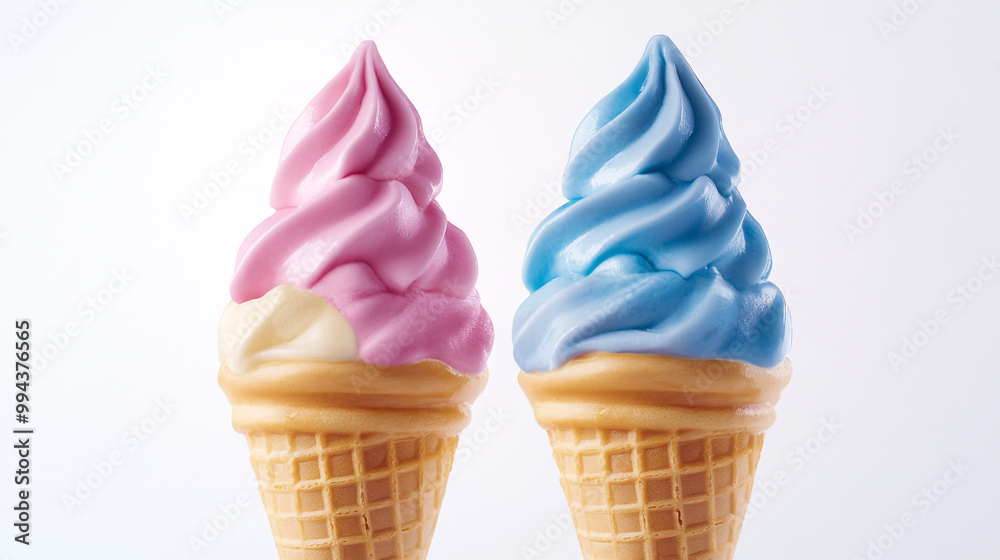 Colorful soft serve ice cream cones at a summer festival in a sunny park setting Colorful soft serve ice cream cones at a summer festival in a sunny park setting