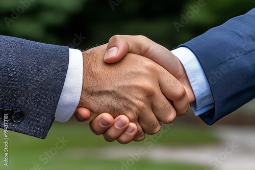 A clean, simple handshake between two business professionals, representing partnership and trust within the Chamber of Commerce