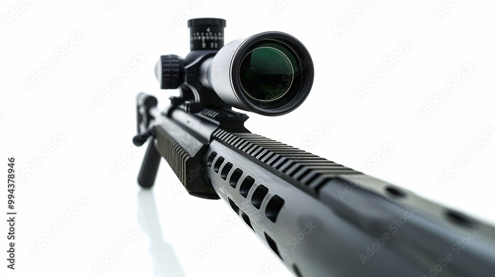 isolated sight of asniper scope rifle on a white background isolated sight of asniper scope rifle on a white background