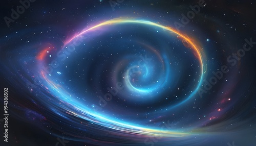 Neon Galaxy Swirl: A Creative Fusion of Stars, Modern Design, and Cosmic Energy in an Abstract Outer Space Wallpaper