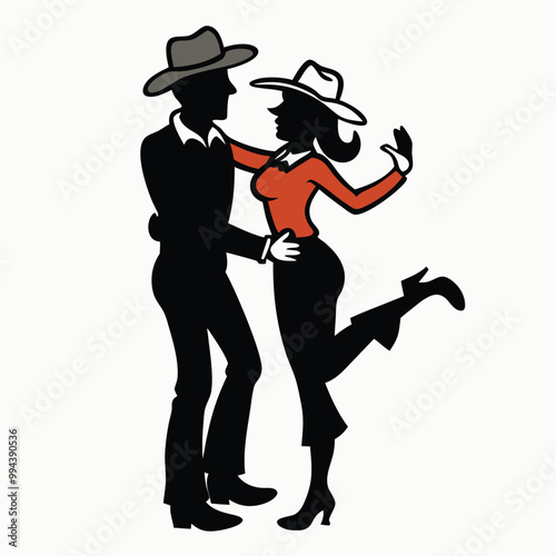 Wallpaper Mural a black silhouette of a man and a woman dancing together  Torontodigital.ca