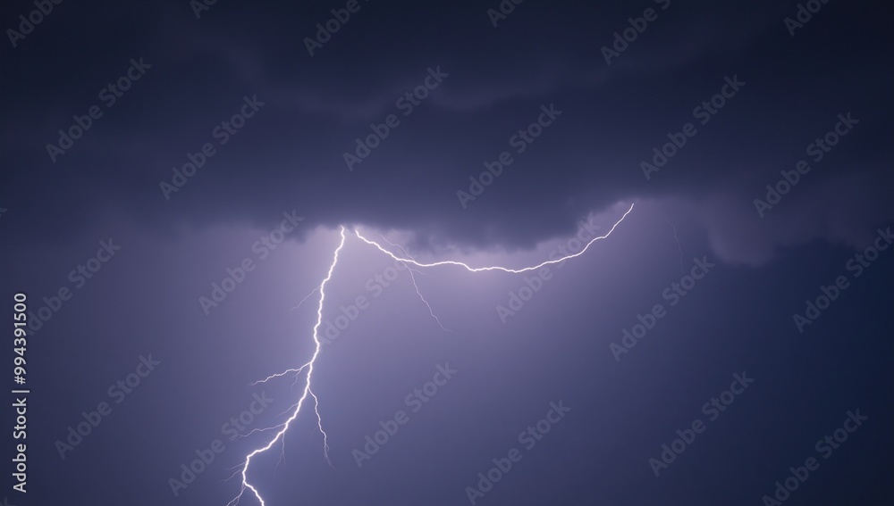 A stormy sky filled with lightning and fog creates an ominous atmosphere A stormy sky filled with lightning and fog creates an ominous atmosphere