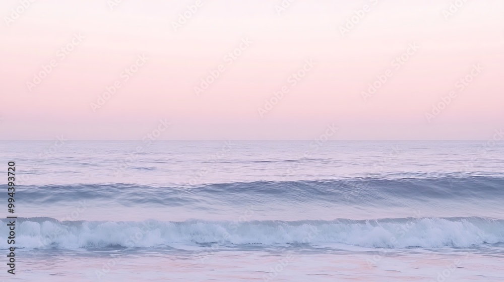 Fototapeta premium Soft Pink Horizon: A Gentle Blend of Colors Unfolding Across the Sky