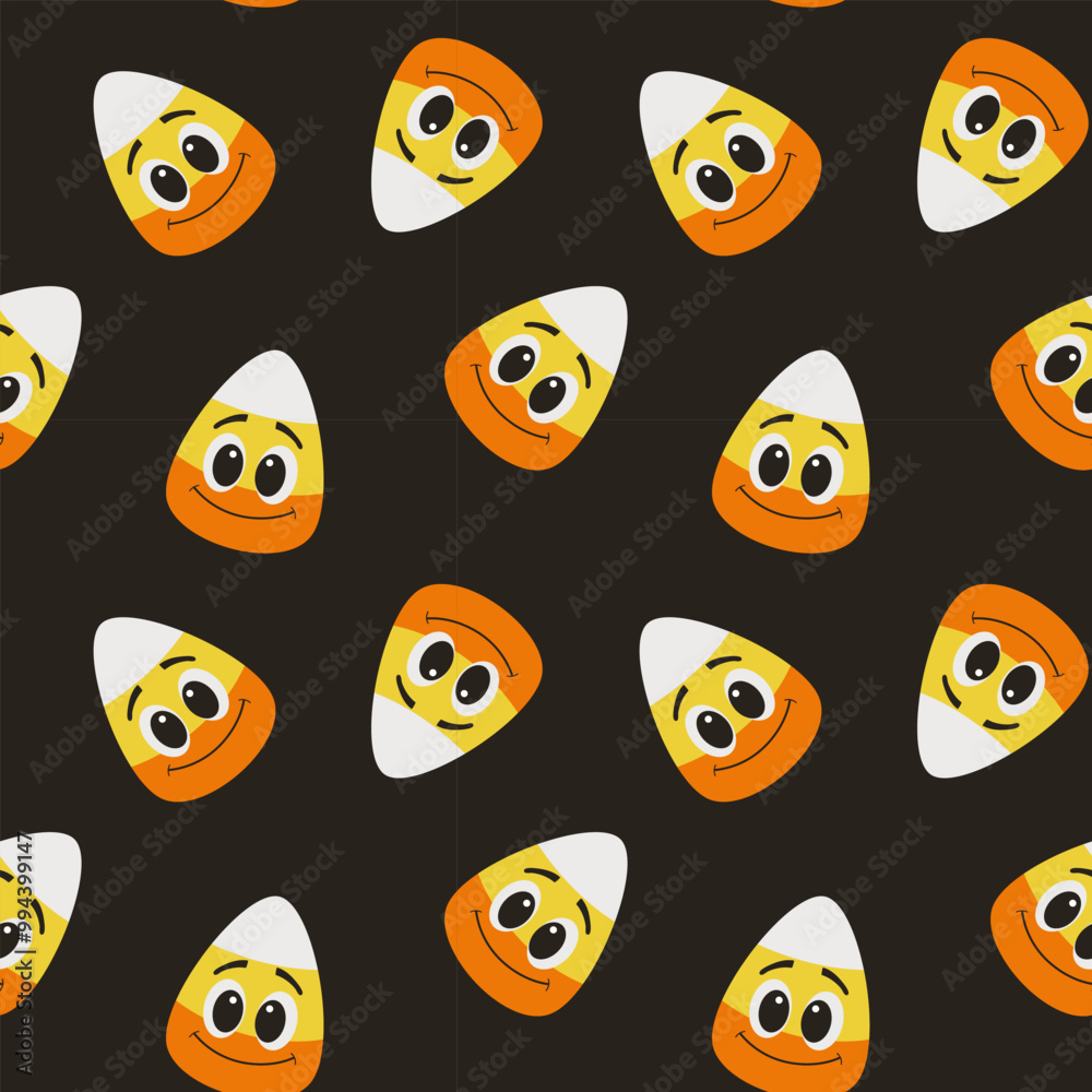 Seamless pattern with fun corn candies. Halloween concept. Vector illustration Seamless pattern with fun corn candies. Halloween concept. Vector illustration