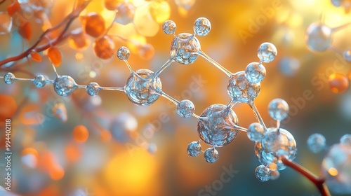 Abstract Molecular Structure: A 3D Render of a Molecule