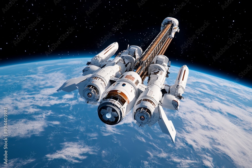 A futuristic space elevator connecting Earth to a massive space station, revolutionizing space travel and exploration A futuristic space elevator connecting Earth to a massive space station, revolutionizing space travel and exploration