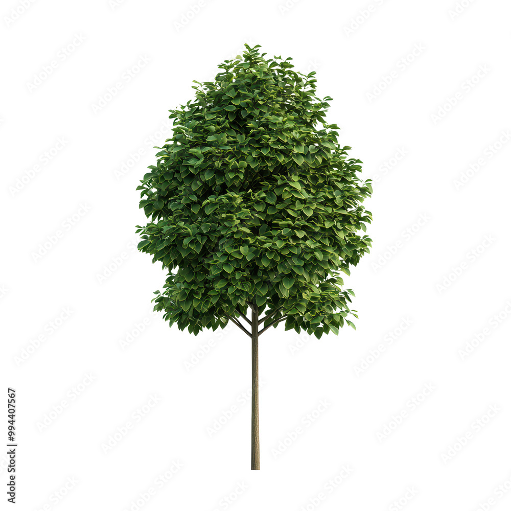 Fototapeta premium Lush green tree isolated on transparent background.
