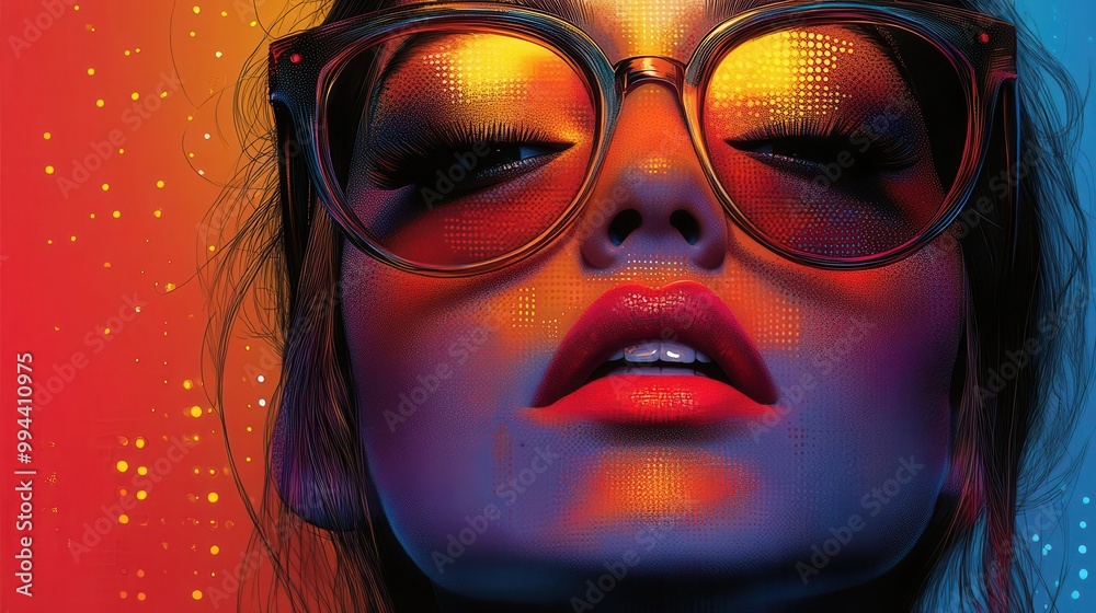 contemporary dot art composition featuring a fashionable woman blending pop art trends with bold colors to create eyecatching visuals that capture attention contemporary dot art composition featuring a fashionable woman blending pop art trends with bold colors to create eyecatching visuals that capture attention