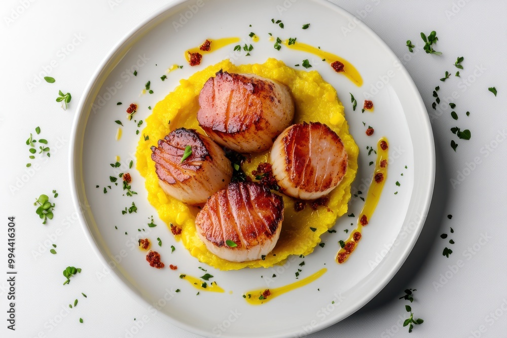 Pan-Seared Scallops with Sweet Pea Puree Pan-Seared Scallops with Sweet Pea Puree