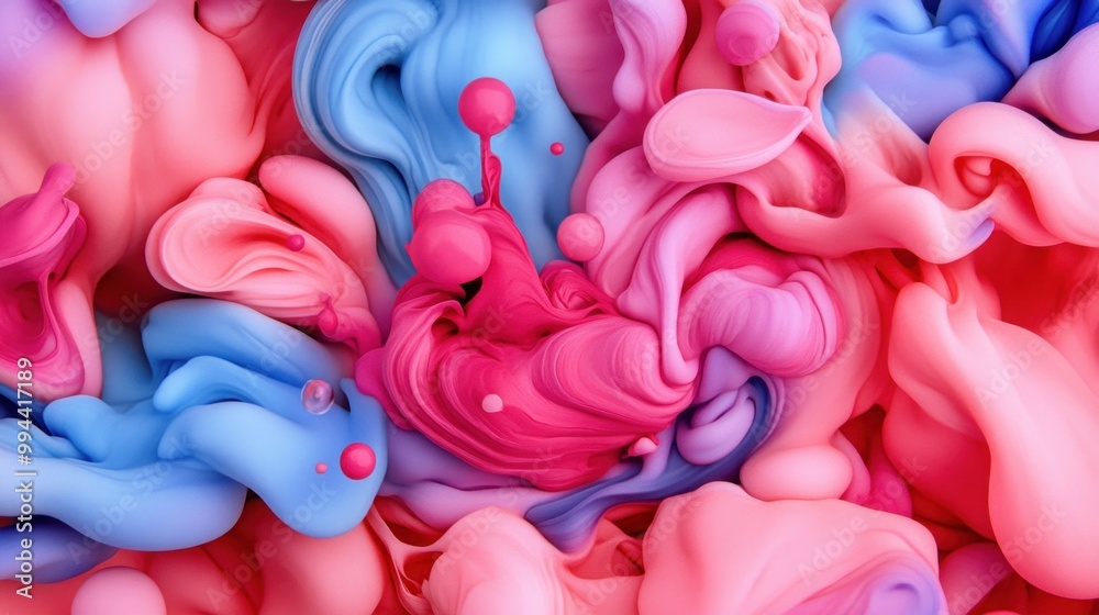 A dynamic display of swirling pink and blue colors intertwines to form a rich, textured abstract composition that captivates the viewer with its flowing patterns and vibrant energy A dynamic display of swirling pink and blue colors intertwines to form a rich, textured abstract composition that captivates the viewer with its flowing patterns and vibrant energy