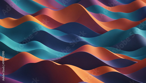 Colorful waves in 3d, dunes in color, geometric waves,background,patterns and abstract art wallpaper photo