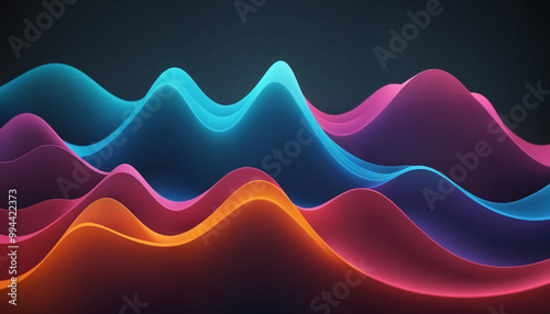 Colorful waves in 3d, dunes in color, geometric waves,background,patterns and abstract art wallpaper photo