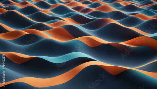 Colorful waves in 3d, dunes in color, geometric waves,background,patterns and abstract art wallpaper photo