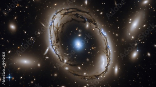 Wallpaper Mural Galaxy viewed through an astrophysical lens with visuals of cosmic phenomena and dark energy Torontodigital.ca