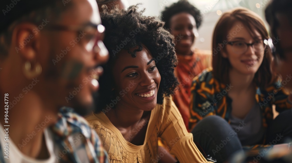 A group of friends enjoys a lively and joyful conversation, their faces beaming with laughter and engagement, set against a cheerful background. A group of friends enjoys a lively and joyful conversation, their faces beaming with laughter and engagement, set against a cheerful background.