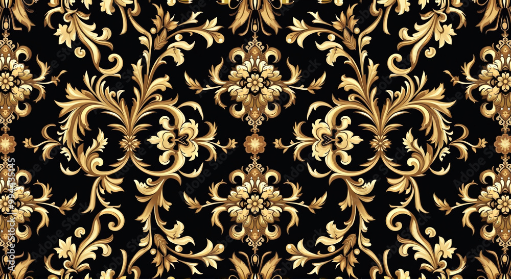 Obraz premium seamless pattern with golden ornament