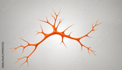 Orange neuron in a laboratory setting,wallpaper art, graphic resources