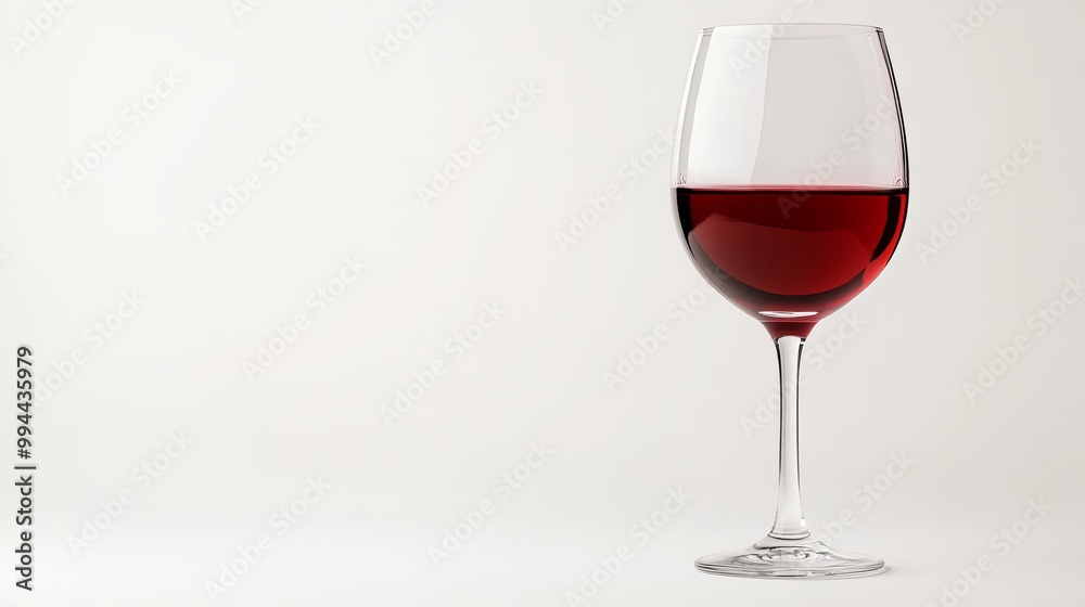 Glass of red wine on white background with space for text. Glass of red wine on white background with space for text.