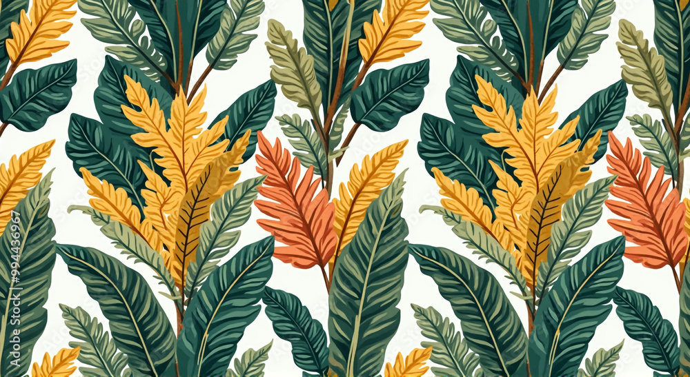 Fototapeta seamless pattern with leaves