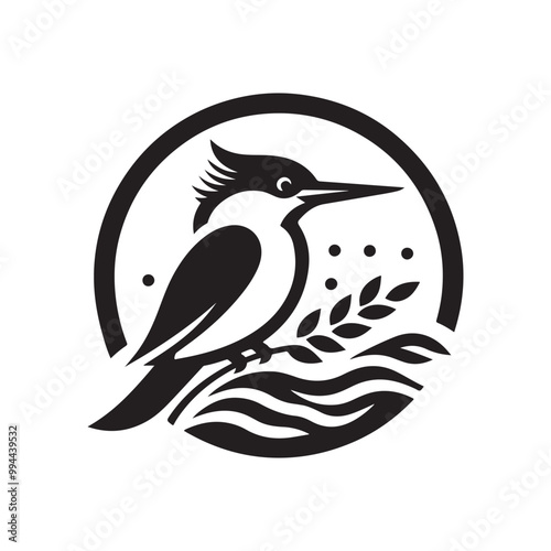 Beautiful Kingfisher Silhouette Vectors: Perfect for Any Design Project photo