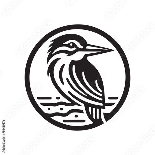 Beautiful Kingfisher Silhouette Vectors: Perfect for Any Design Project photo