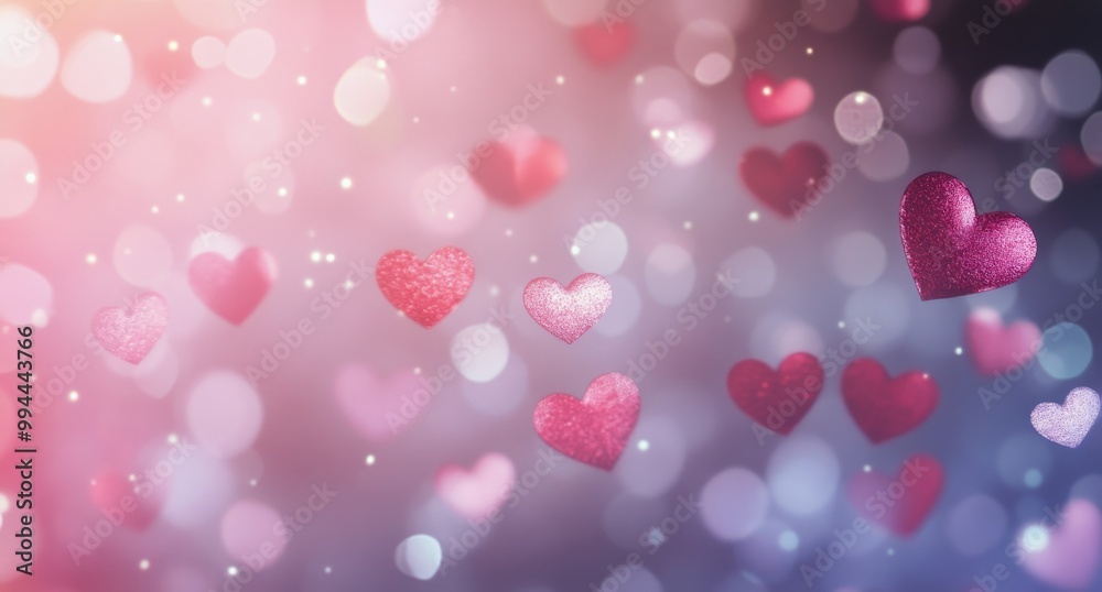 Colorful floating hearts create a whimsical atmosphere during a festive celebration in spring Colorful floating hearts create a whimsical atmosphere during a festive celebration in spring