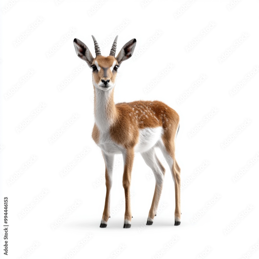 Koyram Antelope on White Background in Art Style Koyram Antelope on White Background in Art Style