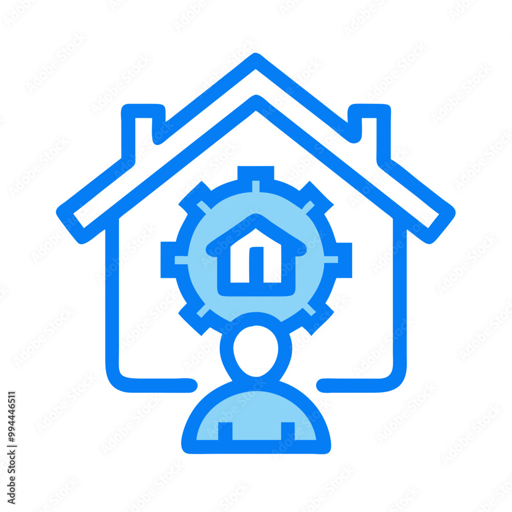 property management blue icon