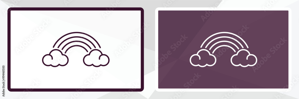 rainbow outline icon. Linear vector from weather concept. Thin line white and black rainbow icon isolated on white and dark background rainbow outline icon. Linear vector from weather concept. Thin line white and black rainbow icon isolated on white and dark background
