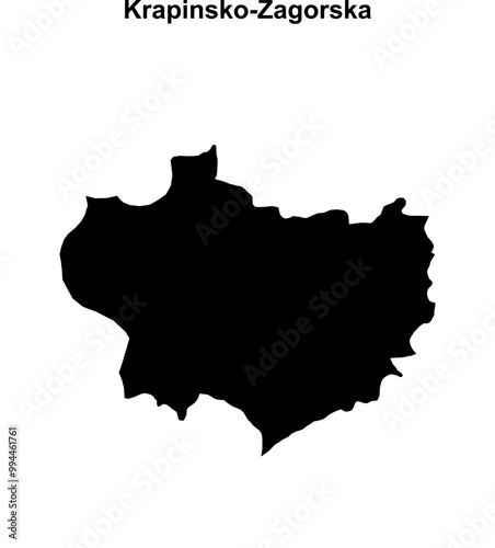 Krapinsko-Zagorska county blank outline map photo