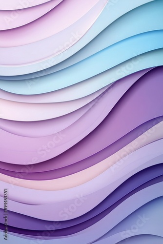 Flowing waves of purple and blue create a serene abstract backdrop in soft to...
