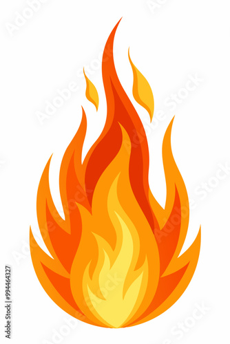 A vibrant and detailed illustration of a fiery flame, perfect for adding a touch of heat and energy to your designs. This dynamic and symbolic image is ideal for logos, branding.