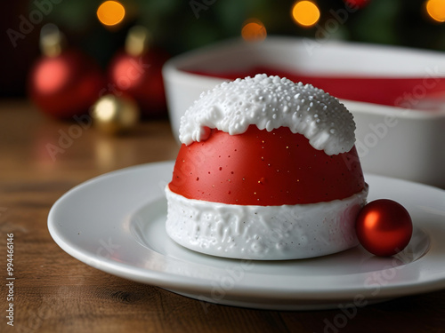 Xmas icing cake , Christmas celebration food ideas, red color December festive dish