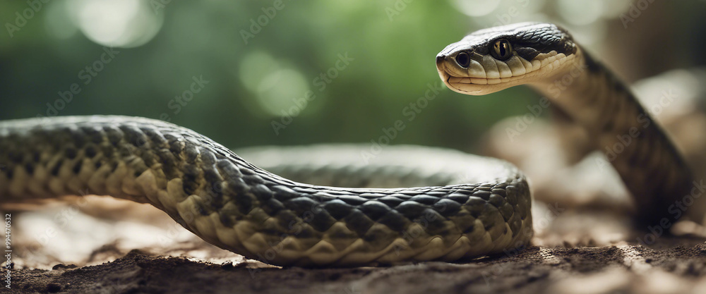 Obraz premium Big snake in the jungle