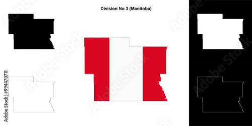 Free Download Division No 3 (Manitoba) outline map set - GFXLoad