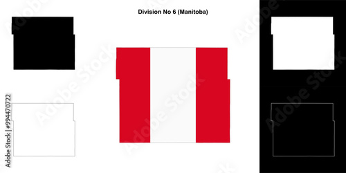 Free Download Division No 6 (Manitoba) outline map set - GFXLoad