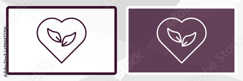 ecologic heart outline icon. Linear vector from user interface concept. Thin line white and black ecologic heart icon isolated on white and dark background
