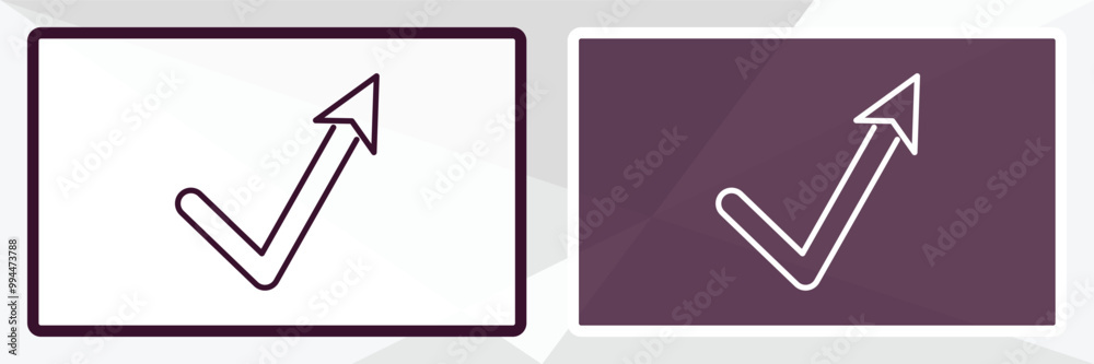 check mark arrow outline icon. Linear vector from user interface concept. Thin line white and black check mark arrow icon isolated on white and dark background check mark arrow outline icon. Linear vector from user interface concept. Thin line white and black check mark arrow icon isolated on white and dark background