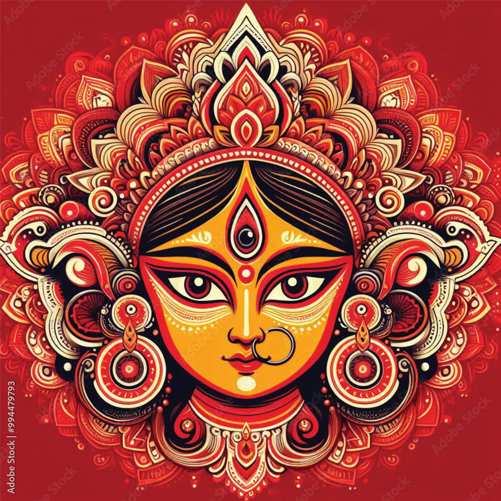 Naklejka premium Durga Puja 2025